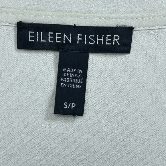 Eileen Fisher Silk Georgette Crepe Tank Top SMALL Bateau Neck Quiet Luxury - Picture 13 of 14